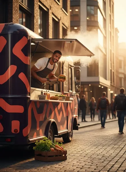 פודטראק טבעוני Jburger by J17 ברחוב עירוני