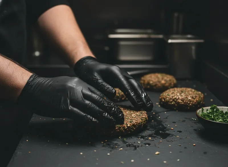 הכנה ידנית של קציצה טבעונית ברמת שף