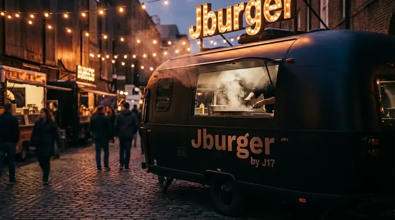 פודטראק טבעוני Jburger by J17 בסביבת אוכל רחוב